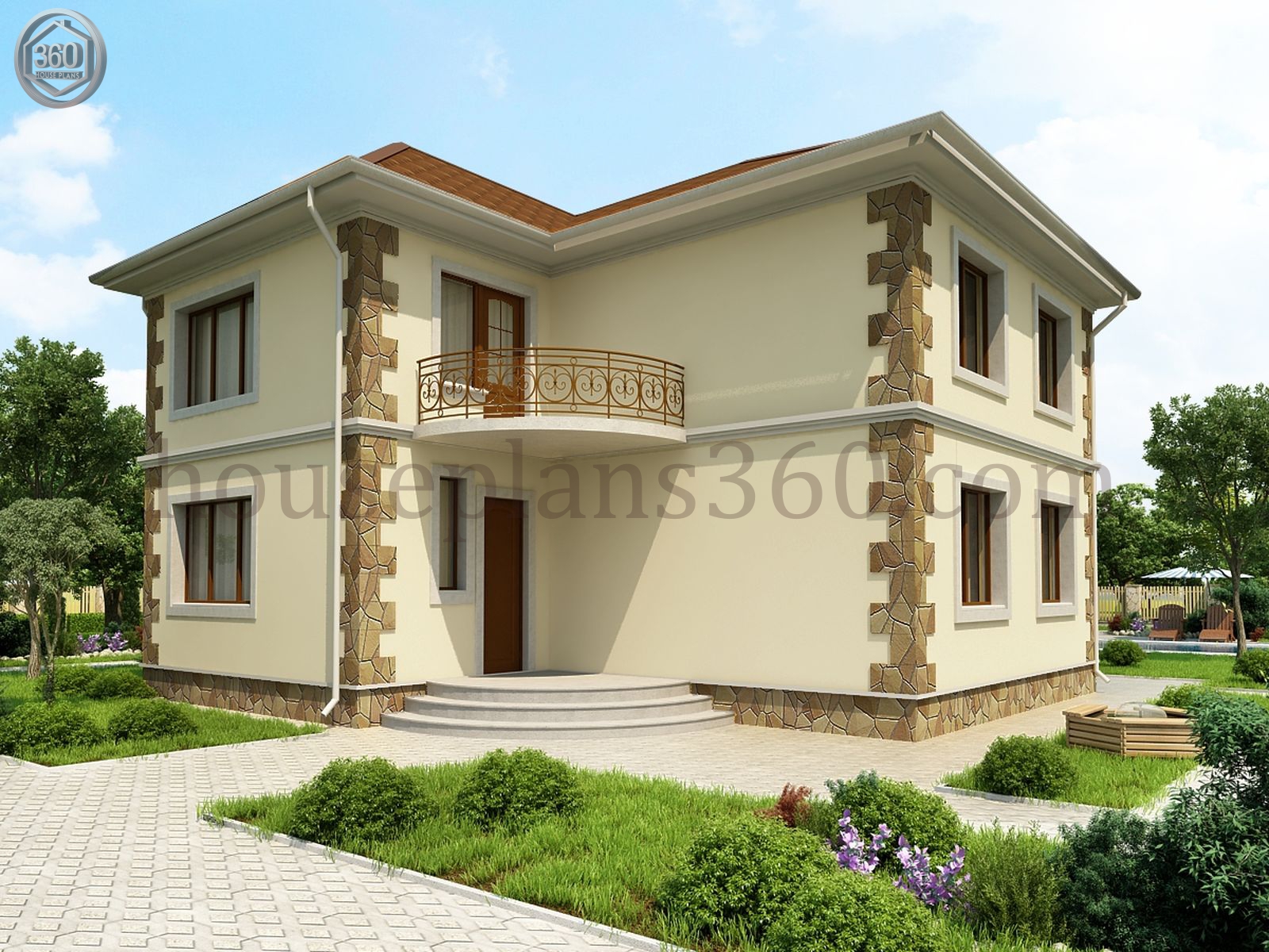 3 bedroom double storey house plans with balcony