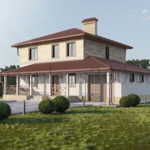 2 story house plan with terrace